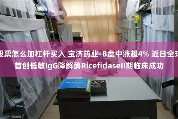 股票怎么加杠杆买入 宝济药业-B盘中涨超4% 近日全球首创低敏IgG降解酶RicefidaseII期临床成功