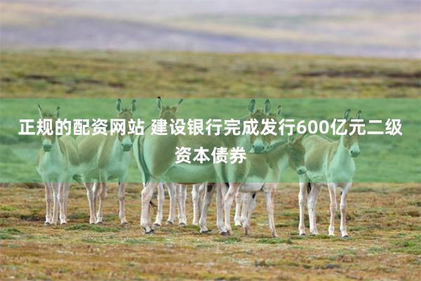 正规的配资网站 建设银行完成发行600亿元二级资本债券