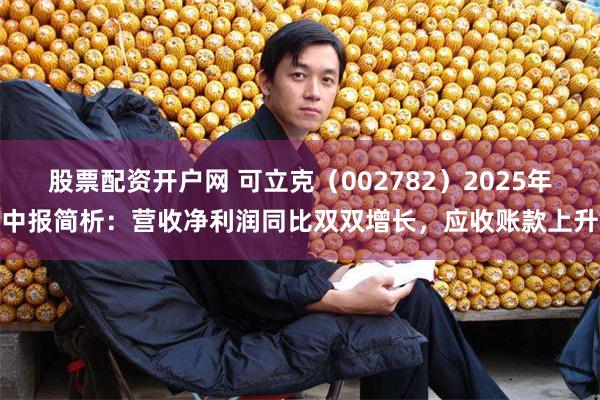 股票配资开户网 可立克（002782）2025年中报简析：营收净利润同比双双增长，应收账款上升