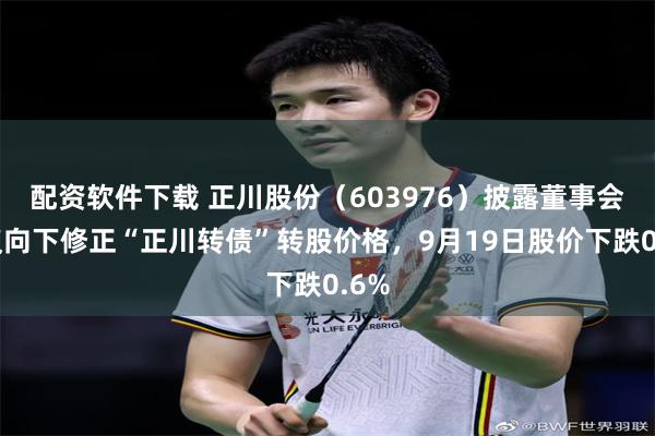 配资软件下载 正川股份(603976)披露董事会提议向下修正“正川转债”转股价格,9月19日股价下跌0.6%