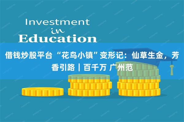 借钱炒股平台 “花鸟小镇”变形记：仙草生金，芳香引路｜百千万 广州范