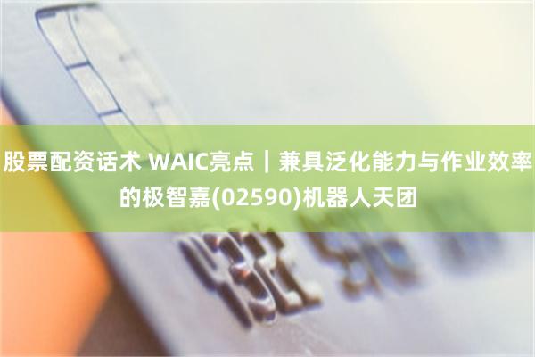 股票配资话术 WAIC亮点｜兼具泛化能力与作业效率的极智嘉(02590)机器人天团