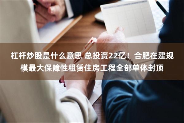 杠杆炒股是什么意思 总投资22亿！合肥在建规模最大保障性租赁住房工程全部单体封顶