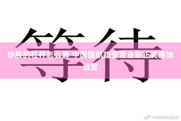 炒股的杠杆怎么算 中国国航雄安营业部正式落地运营