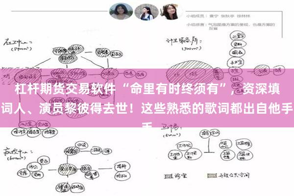 杠杆期货交易软件 “命里有时终须有”，资深填词人、演员黎彼得去世！这些熟悉的歌词都出自他手