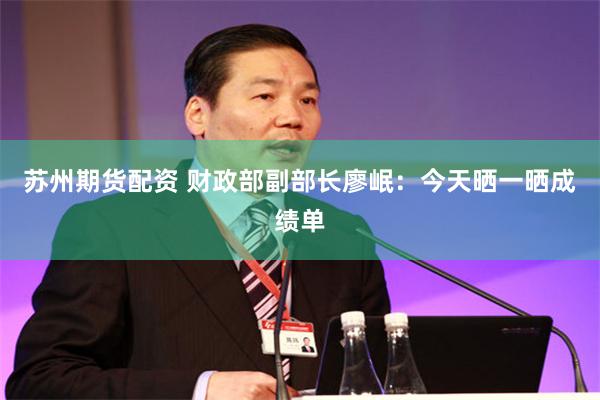 苏州期货配资 财政部副部长廖岷：今天晒一晒成绩单