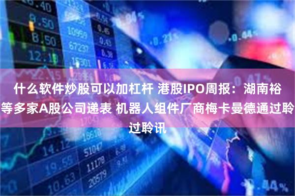 什么软件炒股可以加杠杆 港股IPO周报：湖南裕能等多家A股公司递表 机器人组件厂商梅卡曼德通过聆讯