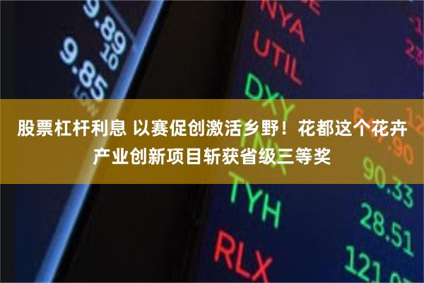 股票杠杆利息 以赛促创激活乡野！花都这个花卉产业创新项目斩获省级三等奖