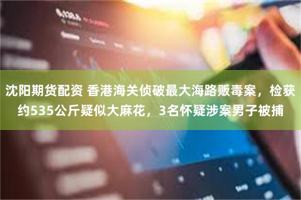 沈阳期货配资 香港海关侦破最大海路贩毒案，检获约535公斤疑似大麻花，3名怀疑涉案男子被捕