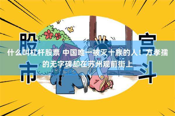 什么叫杠杆股票 中国唯一被灭十族的人！方孝孺的无字碑却在苏州观前街上